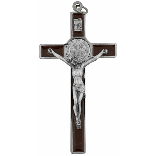 10.5cm St Benedict Crucifix  - black inlay