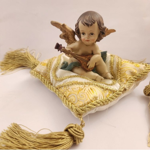 Angel with Trumpet/Guitar on Pillow