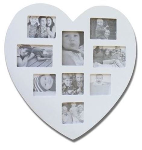 35cm White Heart Photo Frame