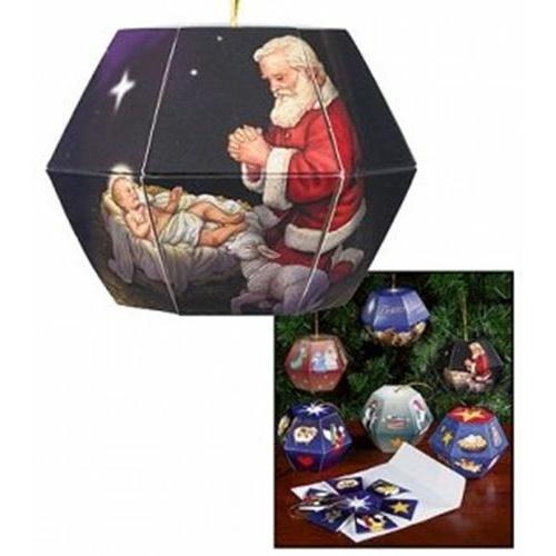 Adoring Santa lantern Ornament & Envelope