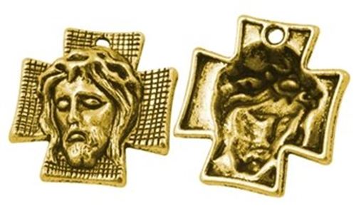 Ecce Homo Gold 24mm Cross