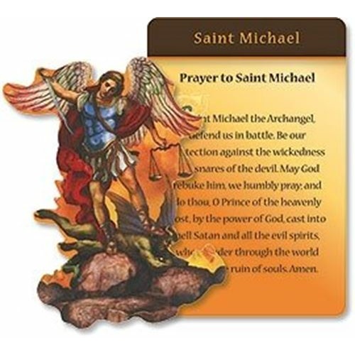 St Michael Magnet and Prayer Card - patron of Catholic Church & Police