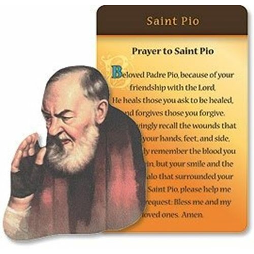 St Pio of Pietrelcina Magnet and Prayer Card - Patron of adolescents & military