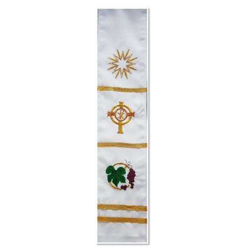 White 2 point stole