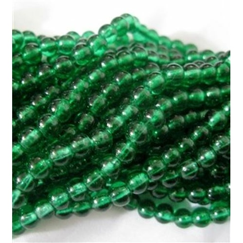 6mm Emerald Green Glass Beads (60)