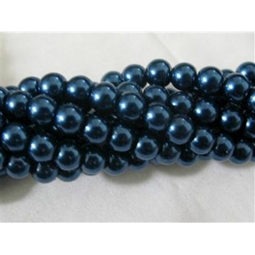6mm faux Royal Blue Glass Pearls(60)