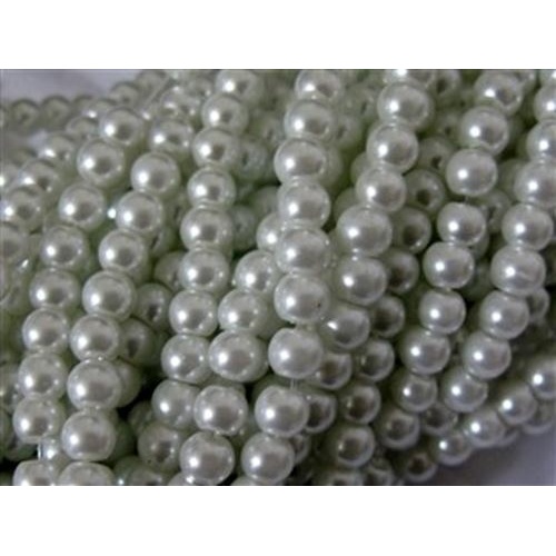 6mm White Faux glass Pearls (60)