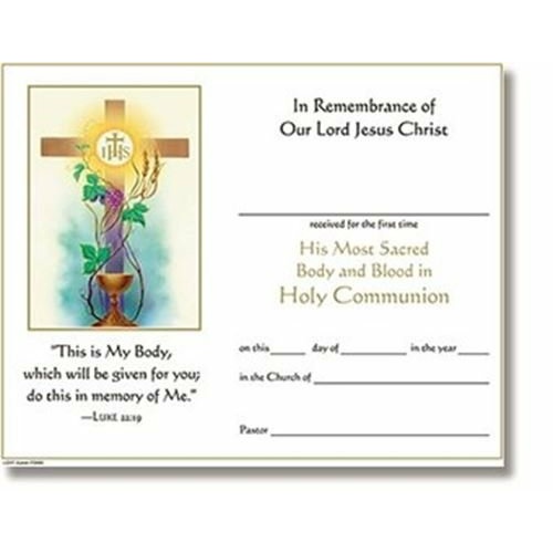 Blessed Memories 1st Holy Communion Certificate