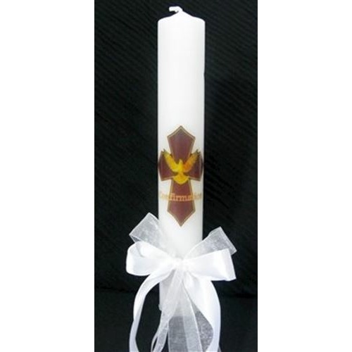 Confirmation Dove Cross candle