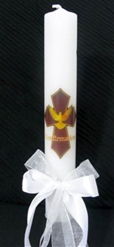 Confirmation Dove Cross candle