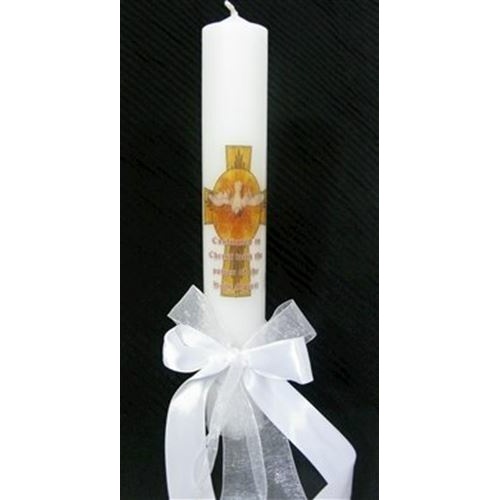 Confirmed in Christ Dove Cross Candle