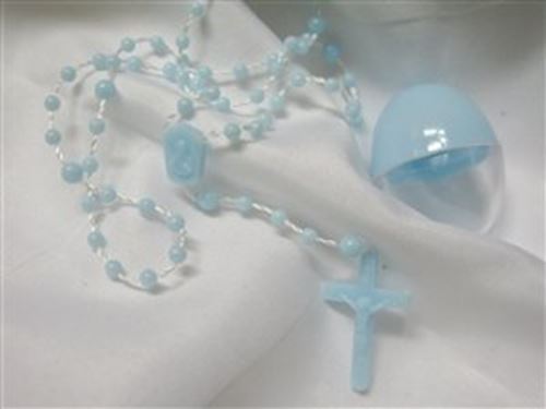 Egg rosary - cord / blue