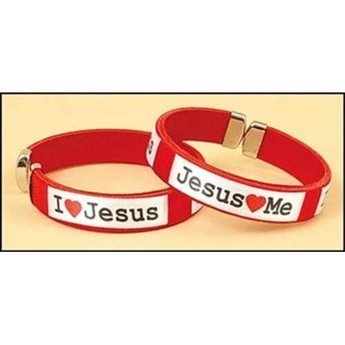I Love Jesus / Jesus Love me - Red Cuff Bracelet