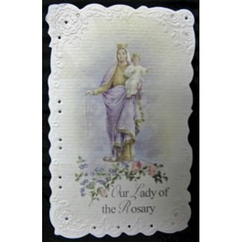 Our Lady of the Rosary Holy card