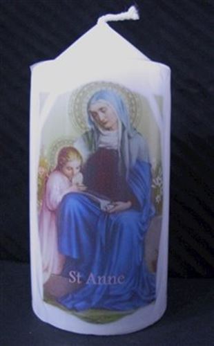 St Anne votive candle - patron of poverty, mothers, grandparents, pregnancy