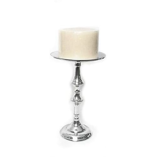 34cm tall x 21cm wide  Flat topped - Silver Altar Candle holder