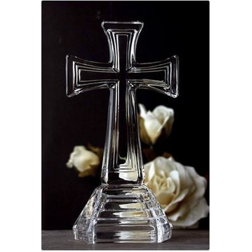 21cm Standing Glass Laser Engraved  Cross