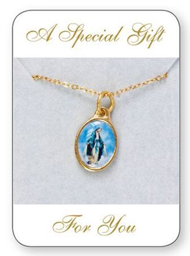 Our Lady Of Grace Gold Plated Medal and Chain