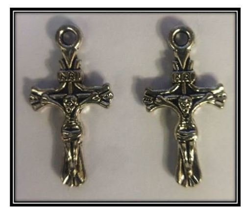2.5cm silver double sided crucifix