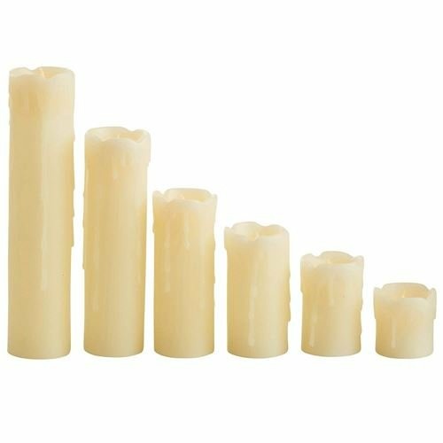 Set of 6 LED Battery Operated Wax Candles