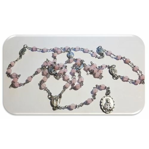 Seven Dolors / Sorrows Of Mary in Pink Jade