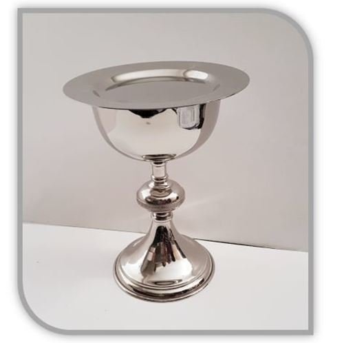 420ml Sleek Chalice & Paten - Stainless Steel (INOX) with 24KT gold inner