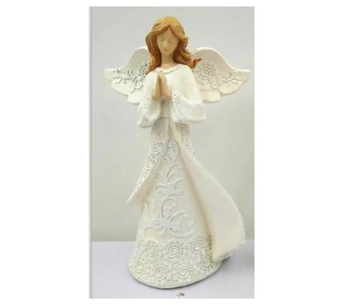 25cm White Lace Angel Praying