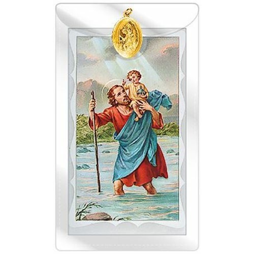 St Christopher medal with Motorist prayer card