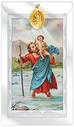 St Christopher medal with Motorist prayer card
