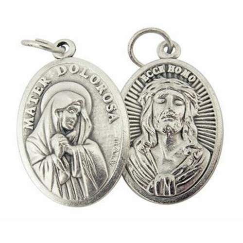 Sterling Silver Ecce Homo / Mater Dolorosa pendant