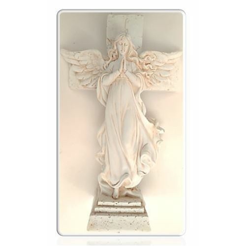 28cm Angel Cross - In Vanilla Resin