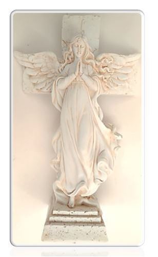 28cm Angel Cross - In Vanilla Resin