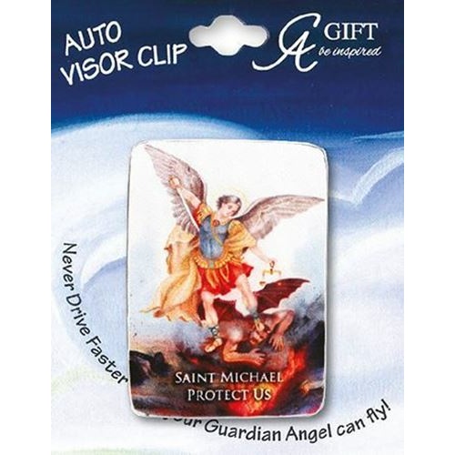 St Michael the Archangel Colour visor clip