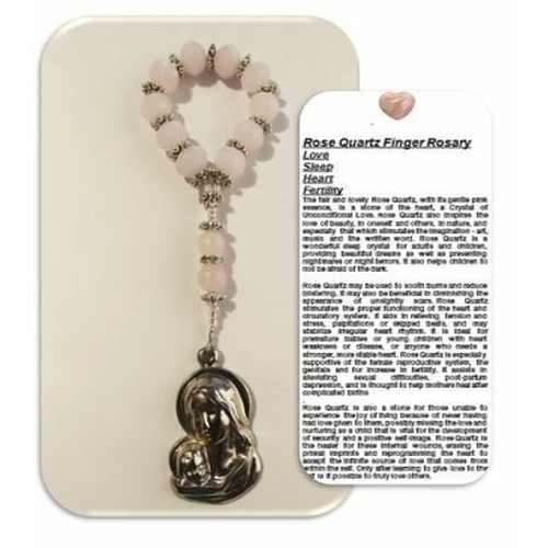 Rose Quartz Healing  crystal Rosary - Love, Sleep, heart, fertility