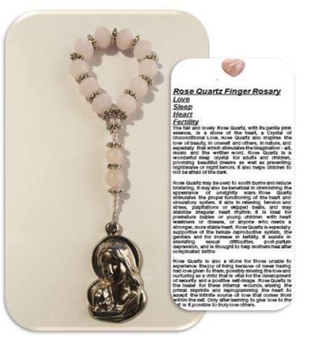 Rose Quartz Healing  crystal Rosary - Love, Sleep, heart, fertility
