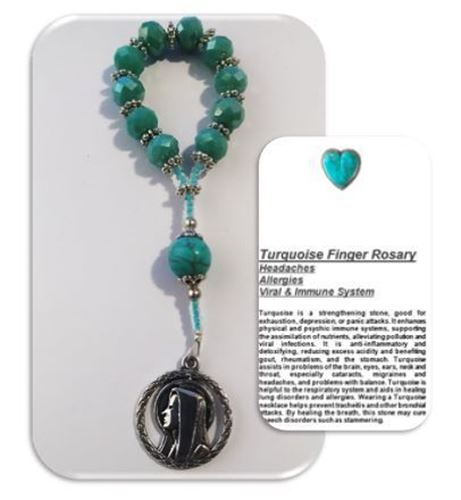 Turquoise Healing  crystal Rosary - Headaches, Allergies, Immune
