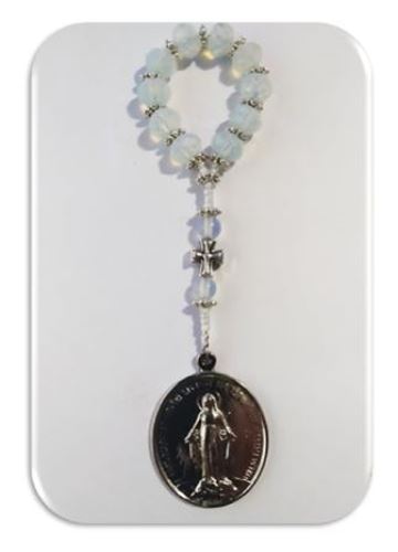 Moonstone Healing  crystal finger Rosary - fertility, pregnancy,  eyes, insomnia