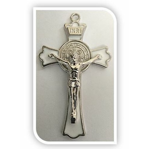 7.5cm St Benedict Crucifix with White enamel inlay