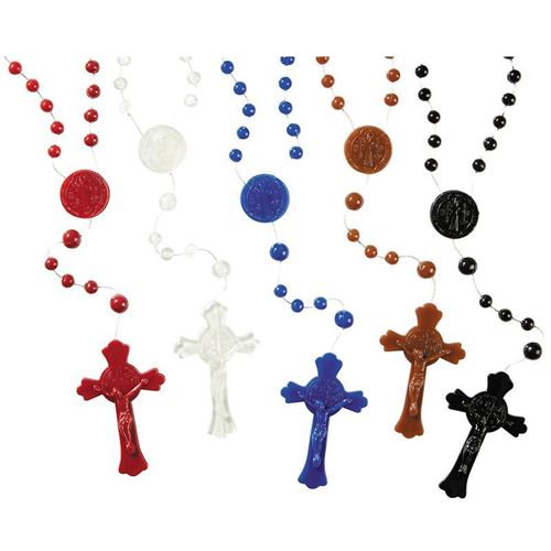 St Benedict Plastic Rosary - Assorted colours