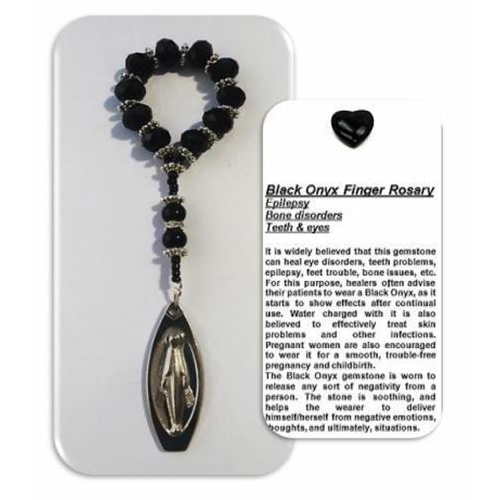 Black Onyx Healing  crystal Rosary - Epilepsy, bone disorders