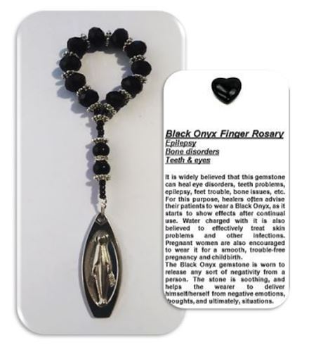 Black Onyx Healing  crystal Rosary - Epilepsy, bone disorders