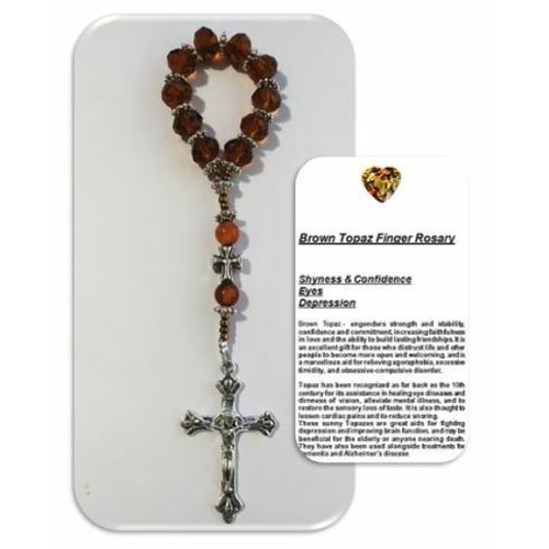 Brown Topaz Healing  crystal Rosary - Depression, confidence