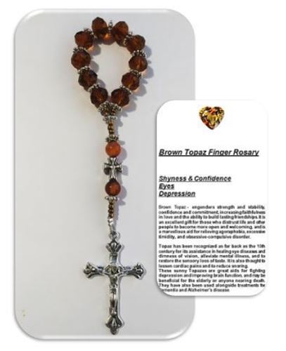 Brown Topaz Healing  crystal Rosary - Depression, confidence