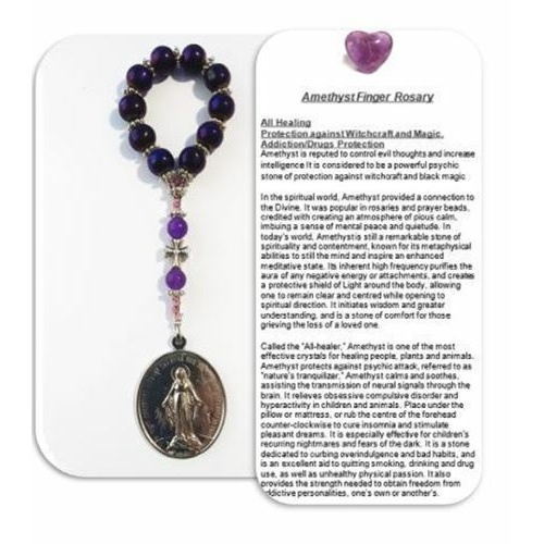 Amethyst Healing  crystal Rosary - Addictions, evil, all healing