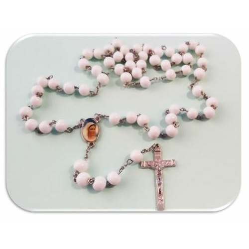 White 8mm Rosary