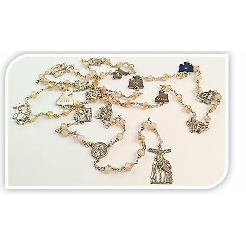 Stations of the Cross - Austrian Champagne Glass Crystals  -  Medal set