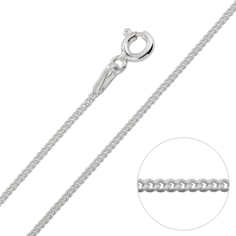 Sterling Silver 1mm Curb link 50cm Chain