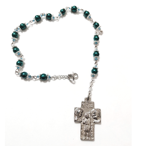 St Christopher car - auto chaplet - teal
