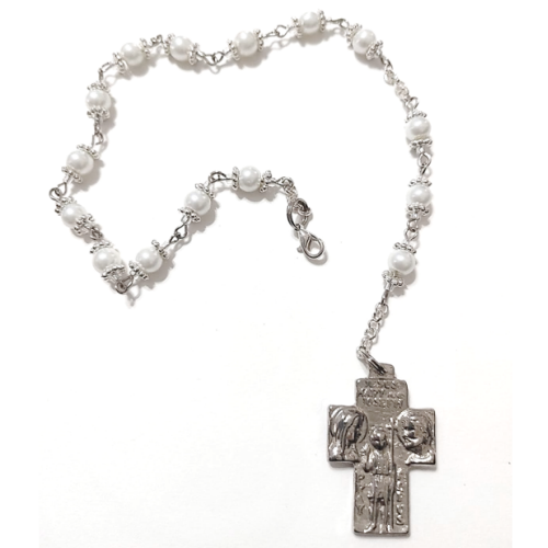 St Christopher Car - Auto Chaplet - White
