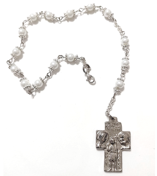 St Christopher Car - Auto Chaplet - White